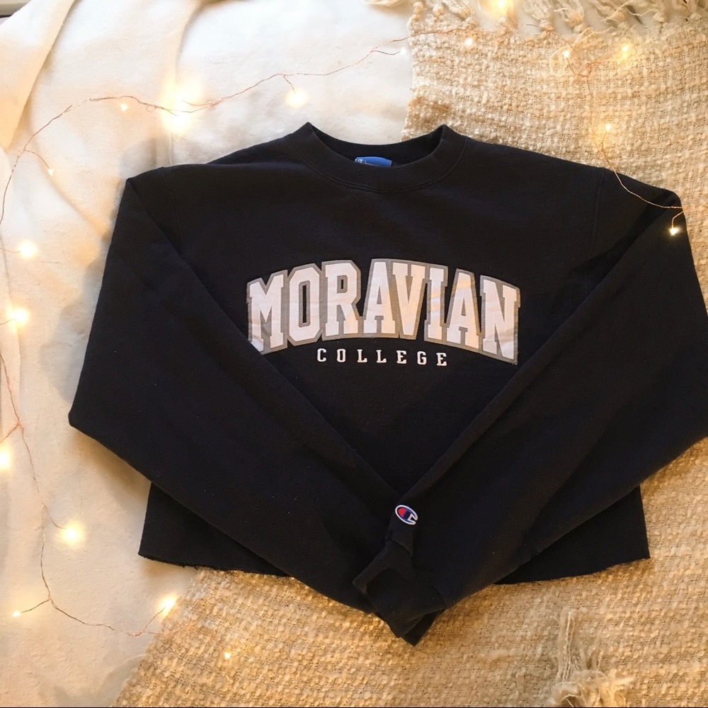 Moravian College Cropped Champion Crewneck